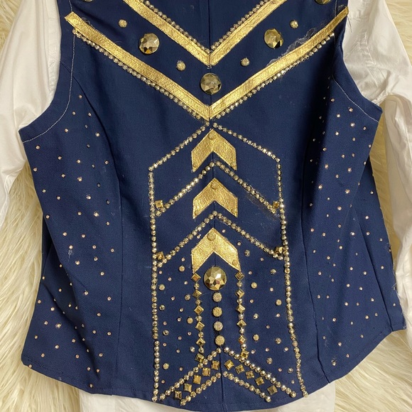 Navy and Gold Show Vest - Picture 2 of 3